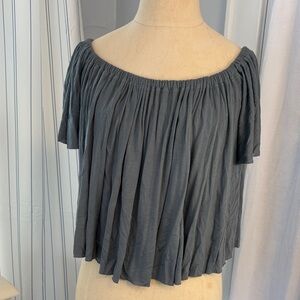 Truly Madly Deeply Charcoal Off-Shoulder Blouse